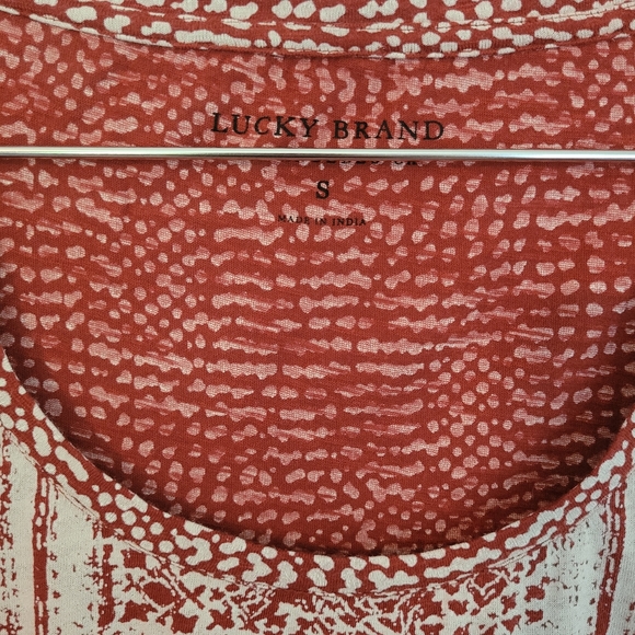 Lucky Brand | 3/4 Sleeve Red/White Top - Picture 4 of 4
